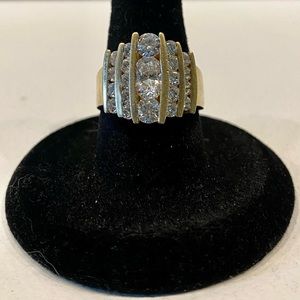 Vintage gold over Sterling CZ ring